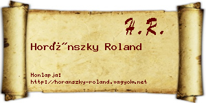 Horánszky Roland névjegykártya