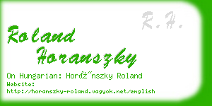 roland horanszky business card